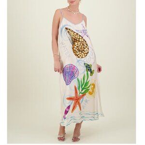 ME369 Olivia Dress Magic Ocean Print Maxi Dress NWT - Size Small